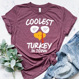 Coolest Turkey in Town Shirt,Boys Thanksgiving,Funny Kids Thanksgiving Shirt, Thankful Shirt,Fall Shirt, Hello Pumpkin,Family Matching Shirt