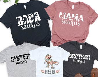 Matching Family Dinosaur Shirts, Mama Daddy Saurus, Birthday Tshirts, Custom Birthday Gift, Funny Birthday Tee, Dinosaur Outfit  Kids Dino