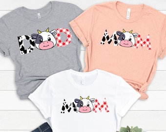 Cow Mom or Dad Birthday Shirt,Birthday Party Shirt,Farm Birthday Party,Cow Birthday Party Shirts,Dad Mom of The Birthday Boy Cow Mocup Shirt
