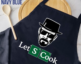 Apron for Men, Let's Cook, Custom Mens Apron Personalized Apron, BBQ Funny Cute Apron, Chef Gifts for Him, Fathers Day, Gift for Griller