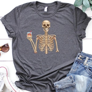 Iced Coffee Skeleton Shirt Skeletons Happy Halloween Tshirt Halloween Shirt Tee Shirt T-shirt Oversized Tee Shirt Comfort Colors