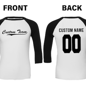 Custom Jersey-Style T-Shirt, Personalized Unisex Youth Toddler Raglan Baseball Shirt, Add Your Team, Name, Number,Group,Custom Text Onesie®