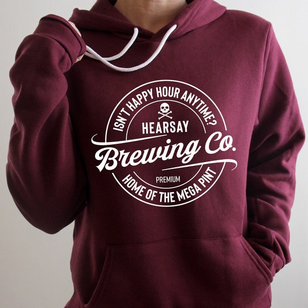 Johnny Depp Hearsay Brewing Company Sweatshirt, Home of the Megapint, Isn't Happy Hour Anytime, Justice for Johnny, Funny Johnny Depp Hoodie