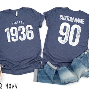 90th Birthday Shirt, Vintage 1936 Shirt, 90th Birthday Gift For Women Men, 90th Birthday Best Friend, Birthday T-Shirt 90th Custom Name