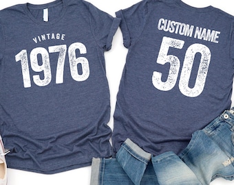 Vintage 1976 shirt, 50th birthday shirt, 1976 birthday shirt, 50th birthday gift, 1976 shirt, vintage 1976, born in 1976