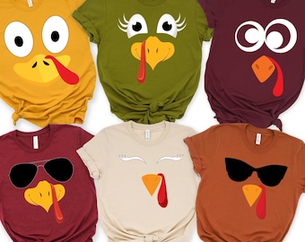 Cute Turkey Fall Thanksgiving Shirt, Thanksgiving t shirt womens, funny Thanksgiving tee t-shirts Fall Shirt, family thanksgiving shirts