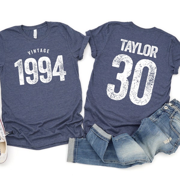 30th Birthday Shirt, Vintage 1994 Shirt, 30th Birthday Gift For Women Men, 30th Birthday Best Friend, Birthday T-Shirt 30th Custom Name