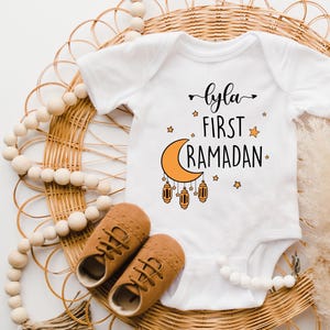Custom My First Ramadan Baby Onesie®, Personalized Ramadan Baby Shirt, 1st Ramadan Toddler Sweatshirt, Islamic Eid Gift, Muslim Baby Outfit