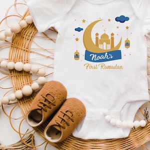 Custom My First Ramadan Baby Onesie®, Personalized Ramadan Baby Shirt, 1st Ramadan Toddler Sweatshirt, Islamic Eid Gift, Muslim Baby Outfit