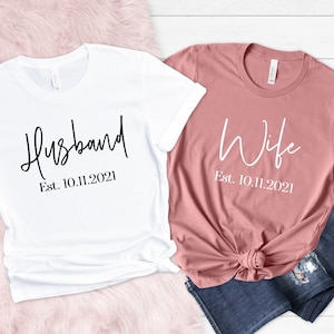 Husband and Wife Shirts, Couples Matching Tshirts, Couples Outfit, Honeymoon Shirts, Custom Wedding Shirt, Just Married Shirts, Lover Shirts