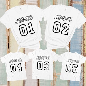 Family T-shirts, Any Name, Any Number, Custom Name, Custom Number, Personalized Family Vacation Tee Shirts, Last Name Number Shirt, Dad Gift