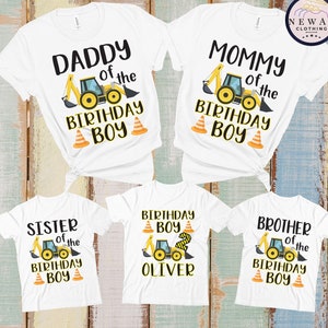 Construction Birthday Boy Shirt, Construction Birthday Party, Custom Birthday Boy Shirt, Yellow Truck Shirt, Personalized Construction Shirt