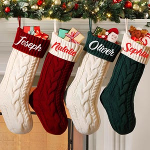 2025 Embroidered Christmas Stocking,Personalized Family Christmas Stockings,Knitted Stockings With Name,Monogram Stocking,Holiday Decor Gift