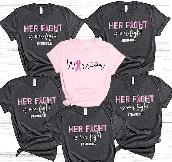 Custom Breast Cancer Support Squad Shirt, Her fight is our fight shirt, Cancer Support team Shirt, Breast Cancer Shirt, Family Breast Cancer
