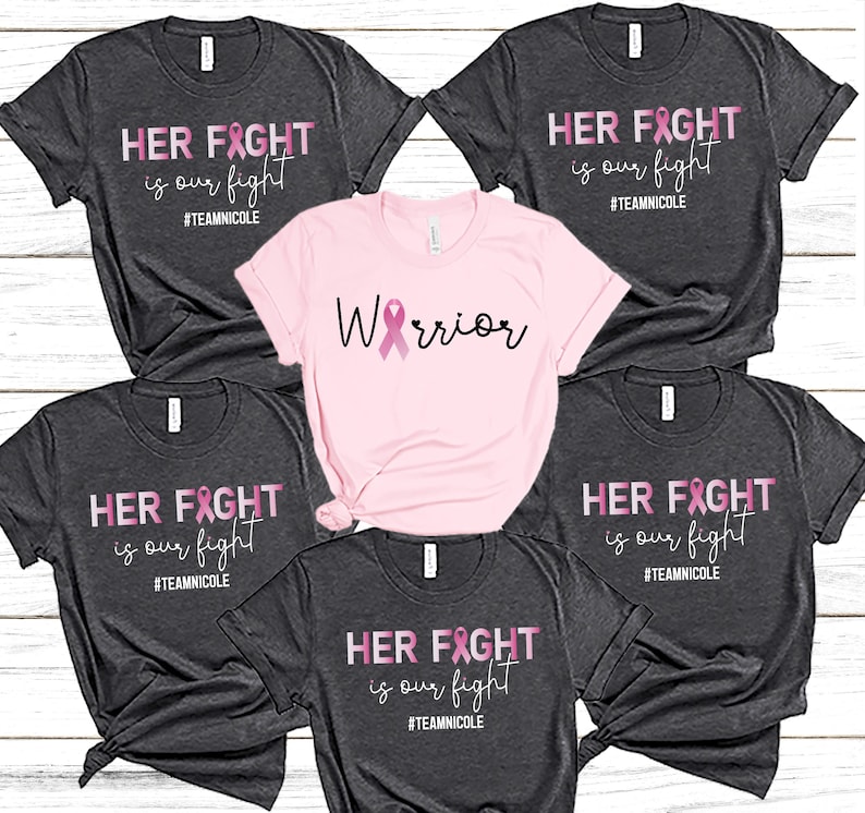 Custom Breast Cancer Support Squad Shirt, Her fight is our fight shirt, Cancer Support team Shirt, Breast Cancer Shirt, Family Breast Cancer