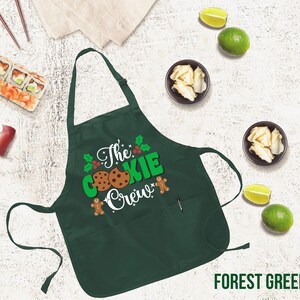 Cooking Baking Crew Apron, Christmas Gift Apron, Personalized Red Apron, Customize Gift Apron,Kitchen Gift Idea,christmas apron,custom apron image 5