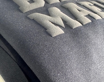 Custom Puff Embossed Sweatshirt, Custom Embossed Mascot Shirt, Personalized Raised Text Hoodie, Trendy 3D Lettering, Unique Cozy Pullover