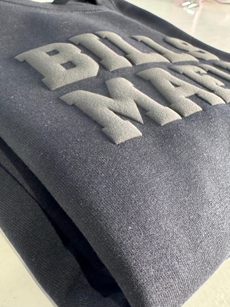 Custom Puff Embossed Sweatshirt, Custom Embossed Mascot Shirt, Personalized Raised Text Hoodie, Trendy 3D Lettering, Unique Cozy Pullover
