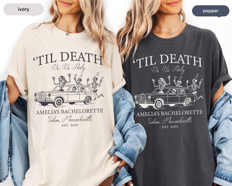 Til Death Do Us Party Bachelorette Shirt,Bride Or Die Shirt,Halloween Gothic Skeleton Bride Team T-Shirt,Spooky Bridal Party,Comfort Colors®