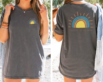 Custom Retro Sunset Rays Wavy Shirt,Comfort Colors Shirts,Retro Sunshine Shirt,Sun Rays Tee,Beachy Vibes Tee,Retro Summer Time,Sunset Tshirt