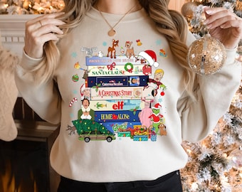 Comfort Colors® 90s Christmas Sweatshirt, Retro Holiday Hoodie, Vintage Xmas Pullover, 90s Movie Crewneck, Cozy Winter Gift for Her