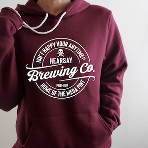 Johnny Depp Hearsay Brewing Company Sweatshirt, Home of the Megapint, Isn't Happy Hour Anytime, Justice for Johnny, Funny Johnny Depp Hoodie