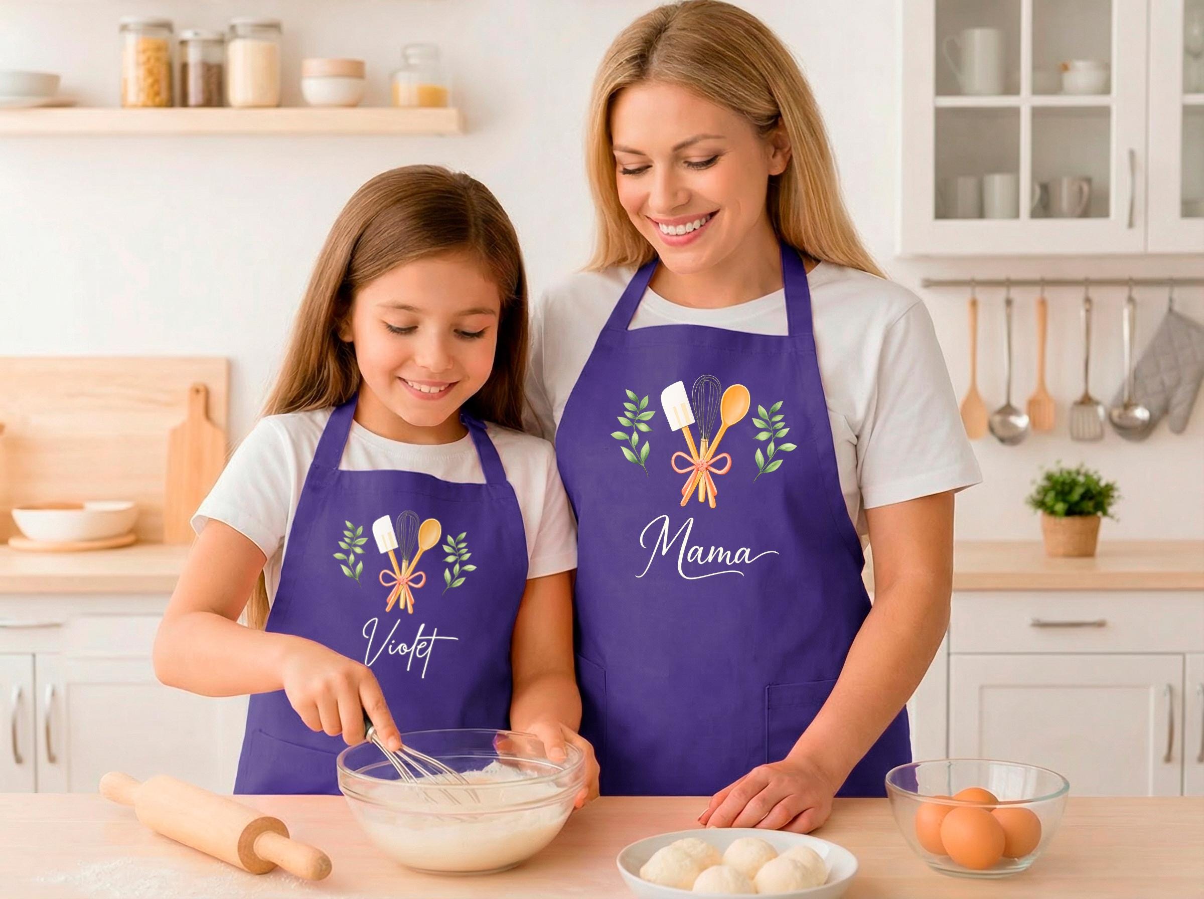 Personalized Mom & Kids Apron, Custom Matching Aprons With Pockets - Etsy