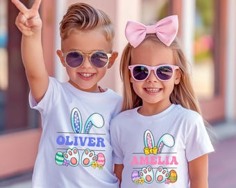 Toddler Girl Easter Shirt, Happy Easter Custom Shirt, Cute Bunny Toddler Tee Shirt, Easter Family Trip Shirt, Kids Personalized Easter Shirt