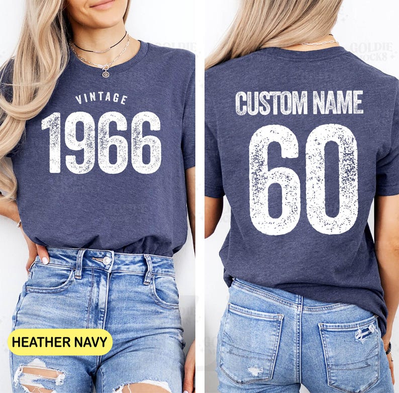60th birthday shirt, 60th birthday gift, 60th birthday party, Custom Name 1966 Birthday Tee Shirt, 1966 Vintage Tee Shirt, 60 and fabulous