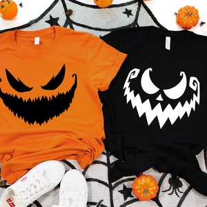 Halloween Shirt, Halloween Pumpkin Face Shirt, Halloween Party Family T Shirt, Halloween Couples Costumes, Pumpkin Shirt, Halloween Crewneck