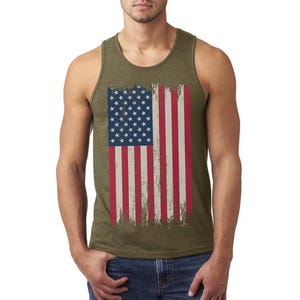 USA Distressed American Flag Tank Tops for Men USA Graphic Tank Tops USA Flag tank top 4th of July tank top, Women's Men's Flag Tank Tops image 5