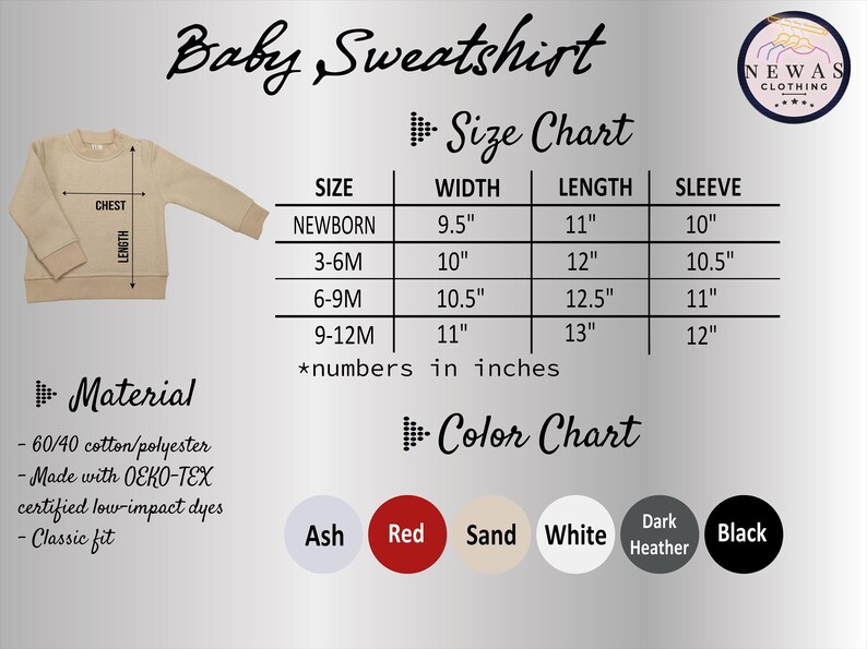 the size chart for a long sleeved t - shirt