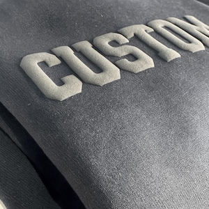 Custom Puff Embossed Sweatshirt, Custom Embossed Mascot Shirt, Personalized Raised Text Hoodie, Trendy 3D Lettering, Unique Cozy Pullover