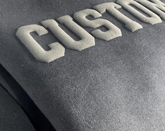 Custom Puff Embossed Sweatshirt, Custom Embossed Mascot Shirt, Personalized Raised Text Hoodie, Trendy 3D Lettering, Unique Cozy Pullover