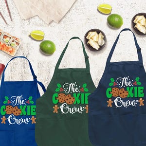 Cooking Baking Crew Apron, Christmas Gift Apron, Personalized Red Apron, Customize Gift Apron,Kitchen Gift Idea,christmas apron,custom apron image 3