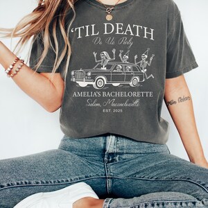 Til Death Do Us Party Bachelorette Shirt,Bride Or Die Shirt,Halloween Gothic Skeleton Bride Team T-Shirt,Spooky Bridal Party,Comfort Colors® image 5