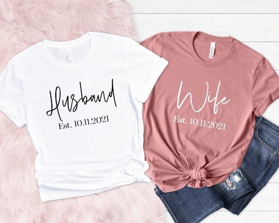 Husband and Wife Shirts, Couples Matching Tshirts, Couples Outfit, Honeymoon Shirts, Custom Wedding Shirt, Just Married Shirts, Lover Shirts