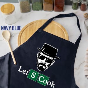 Apron for Men, Let&#39;s Cook, Custom Mens Apron Personalized Apron, BBQ Funny Cute Apron, Chef Gifts for Him, Fathers Day, Gift for Griller