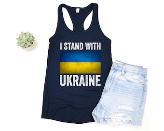 I Stand with Ukraine Shirt, Stand With Ukraine Tanks, Ukraine Flag, Ukrania Flag Heart Tank, Ukraine Shirt Support Ukraine Stop Wars Shirt