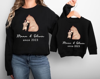 Personalised Matching Mummy and Mini Sweatshirts, 1st Mother's Day Tee , Mothers Day gift, Adult and Child Matching,New Mum gift, Since year