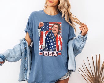 Comfort Colors Jack Hughes USA Hockey T-Shirt, Men Hockey Tee, Sweatshirt, Hoodie