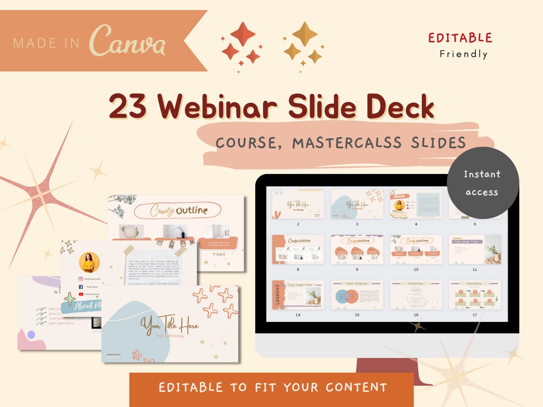 Online inar Slides Deck Template, Ecourse Template for