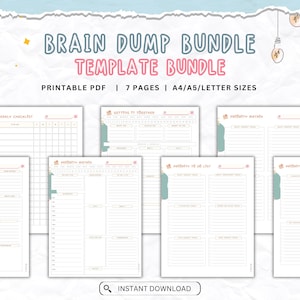 Brain Dump Planner Bundle: Productivity & Task Organizer (Printable PDF)