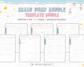 Brain Dump Planner Bundle: Productivity & Task Organizer (Printable PDF)