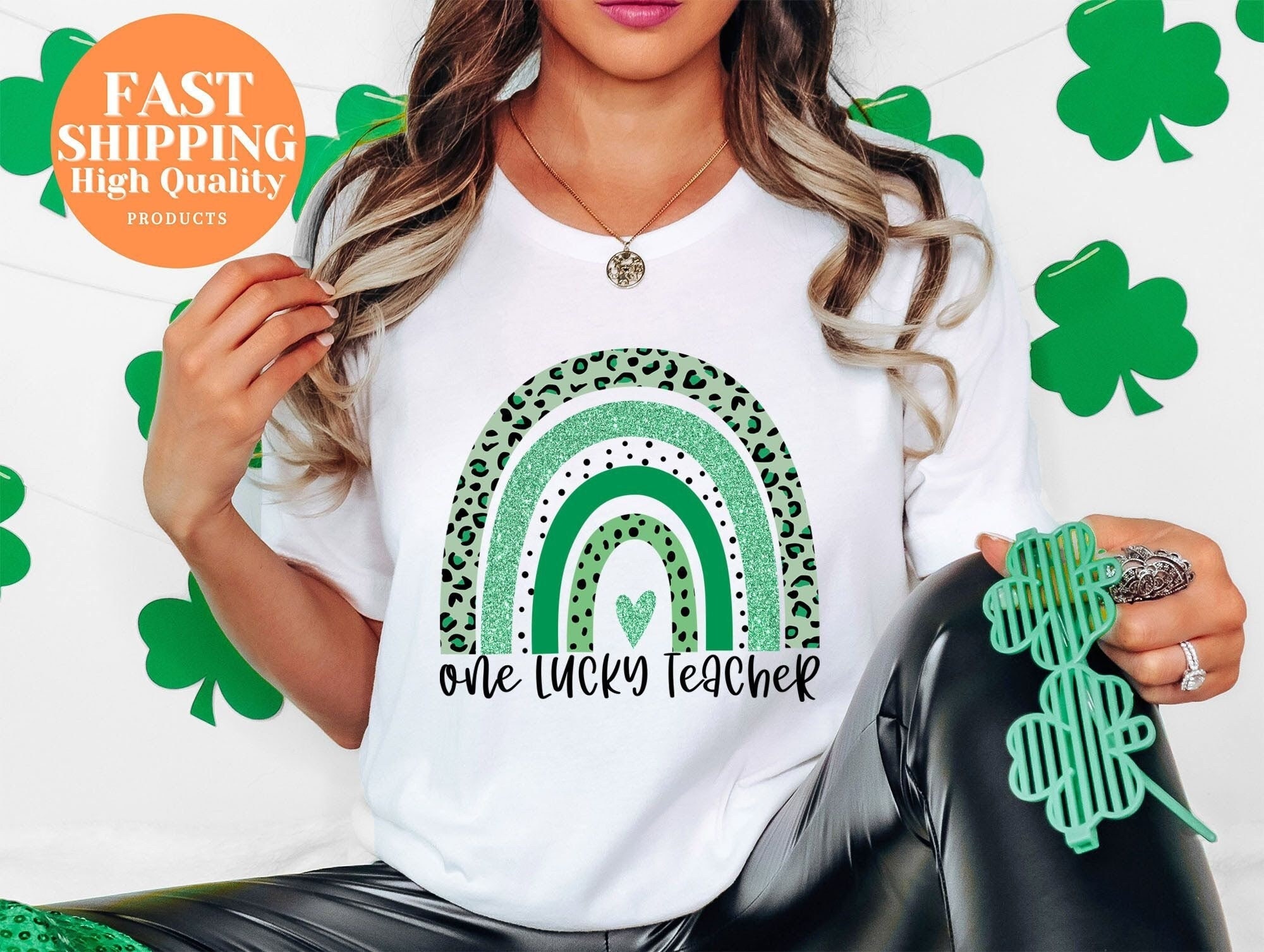 Discover Retro One Lucky Teacher Shirt, St. Patrick's Rainbow, Funny St Patrick's Day Shirt