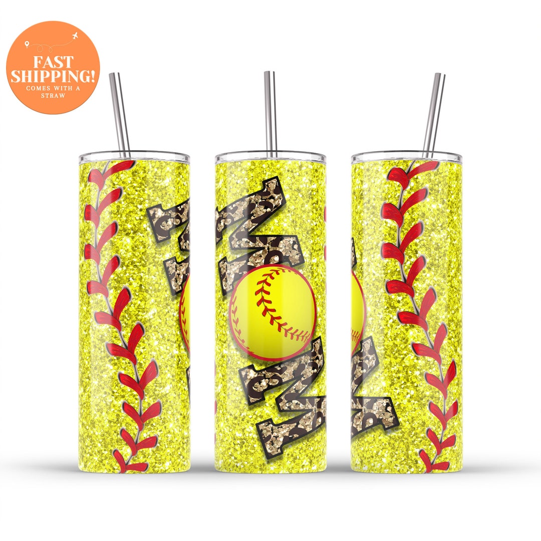 Softball Mom Tumbler, Softball Mom Gifts, My Heart is on the Field Softball Cup, Softball Mom