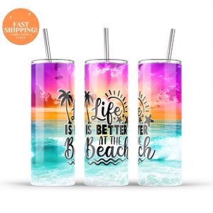 Life Is Better At The Beach Tumbler, Family Vacation Cups, Beach Vacation Tumbler, Family Trip Gift, Bachelorette Trip, Girls Trip Tumbler