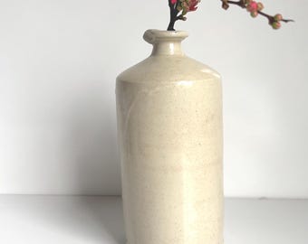 Reserved Antique Stoneware Ginger Beer Bottle, Rustic Australian Pottery Vase, Country Style Decor