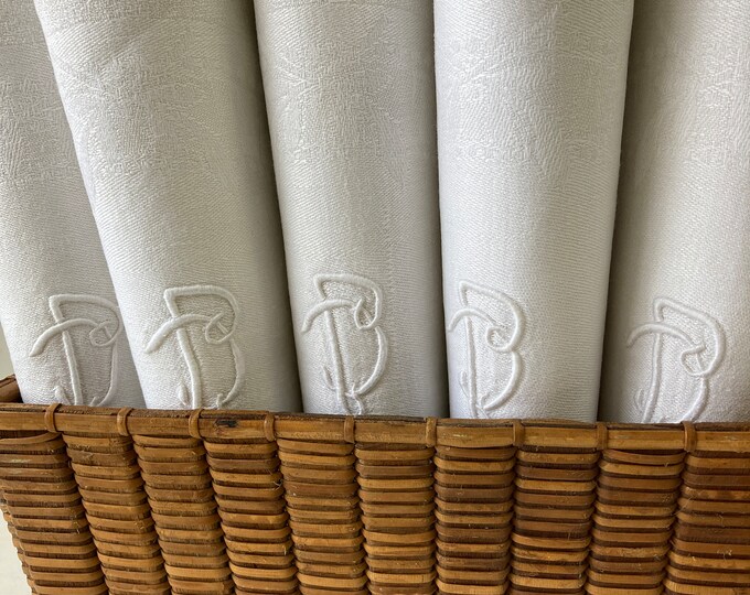 Set of 12 Stunning Large French Vintage Damask Linen Napkins Etsy