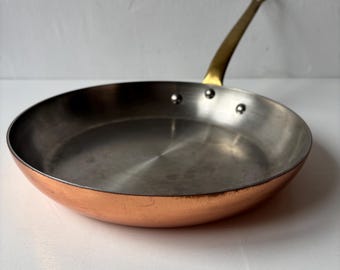 Poêle en cuivre vintage, poêle en cuivre, Nijh of Baumlin, France, superbe état vintage